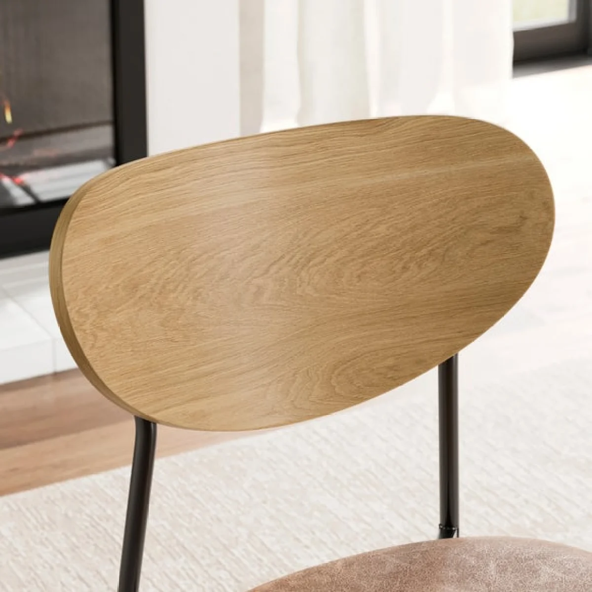 Finn Curved Back Dining Chair, Faux Leather – image 3