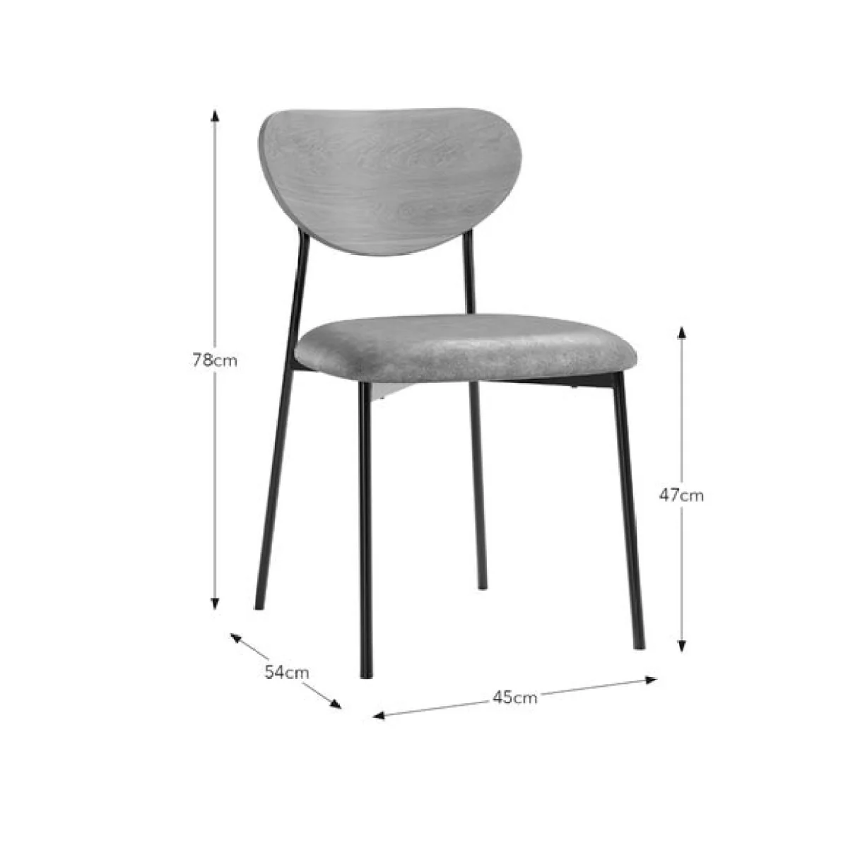 Finn Curved Back Dining Chair, Faux Leather – image 8