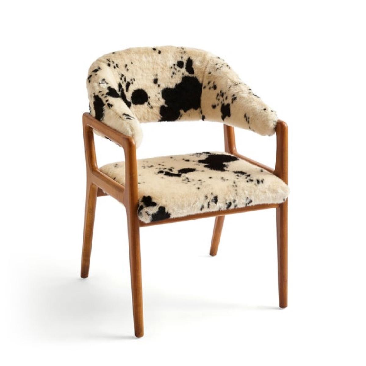 Hugh Dining Chair, Cow Print Faux Fur – image 5