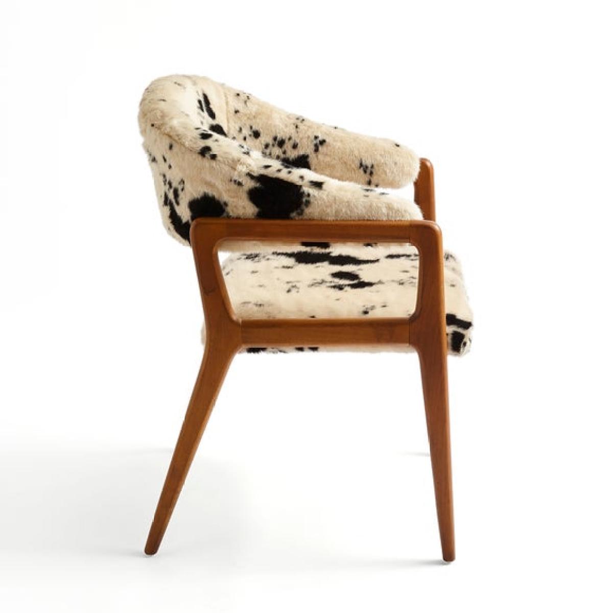 Hugh Dining Chair, Cow Print Faux Fur – image 6