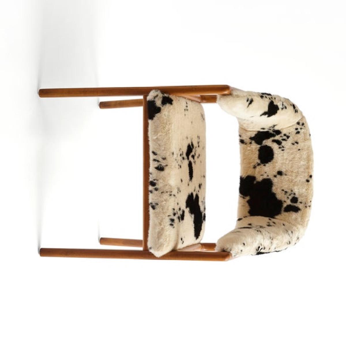 Hugh Dining Chair, Cow Print Faux Fur – image 7