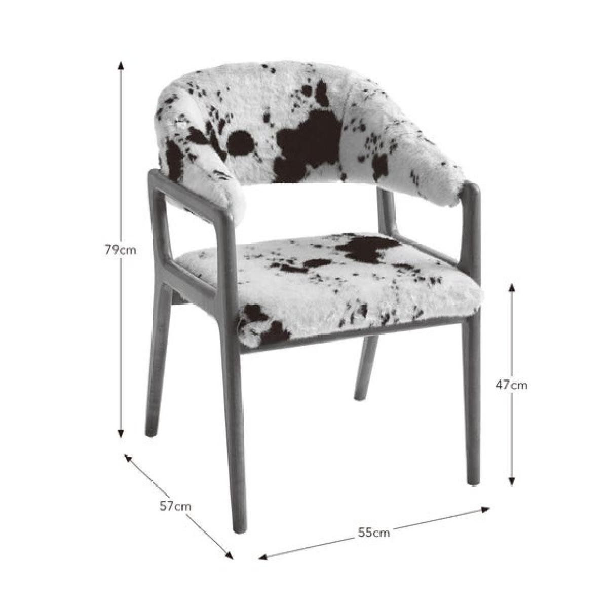 Hugh Dining Chair, Cow Print Faux Fur – image 9