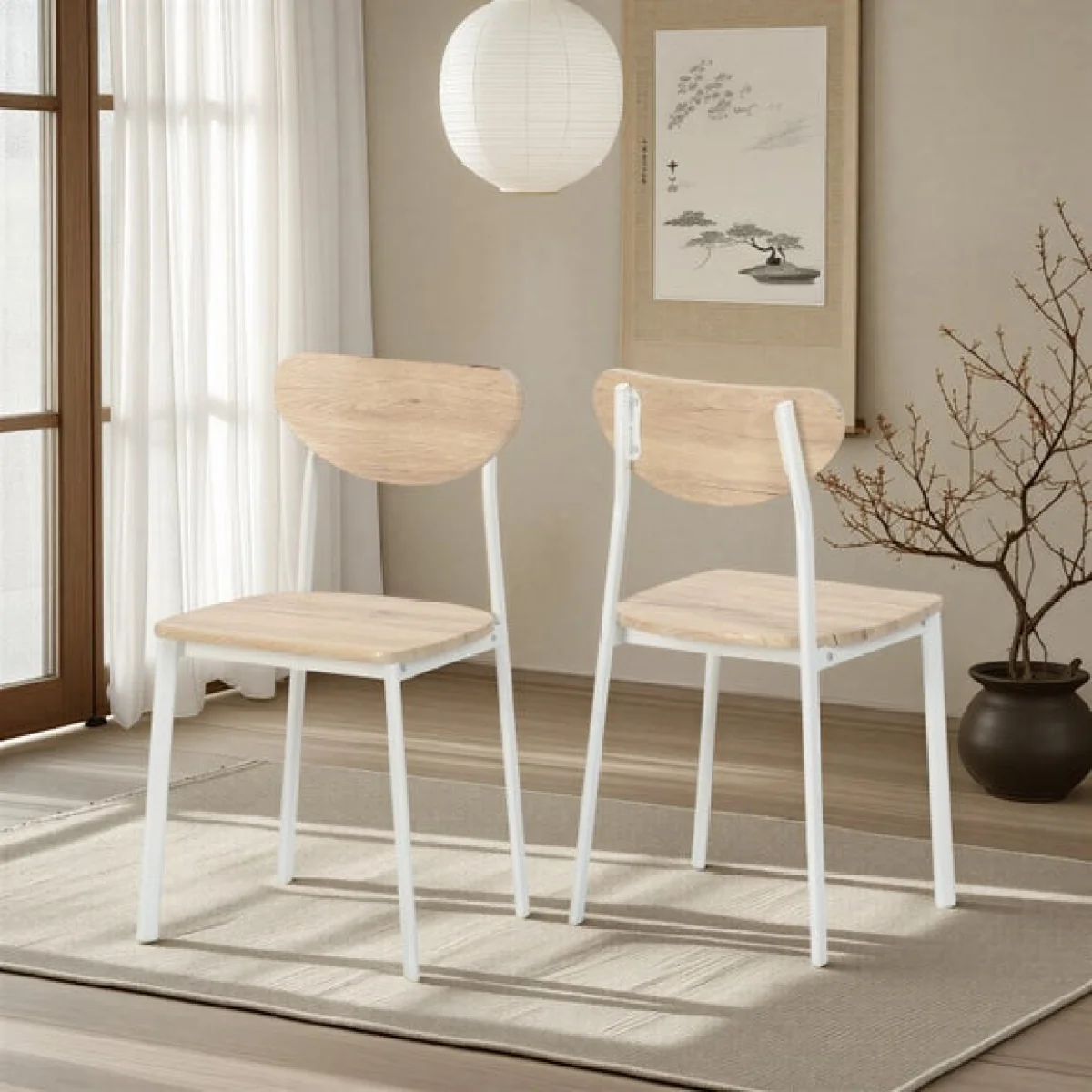 Set of 2 Riley Dining Chairs, Oak Effect – image 1