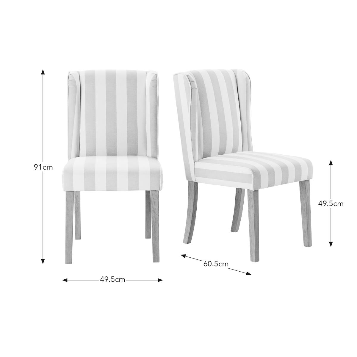 Oswald Dining Chair, Striped Print Natural – image 6