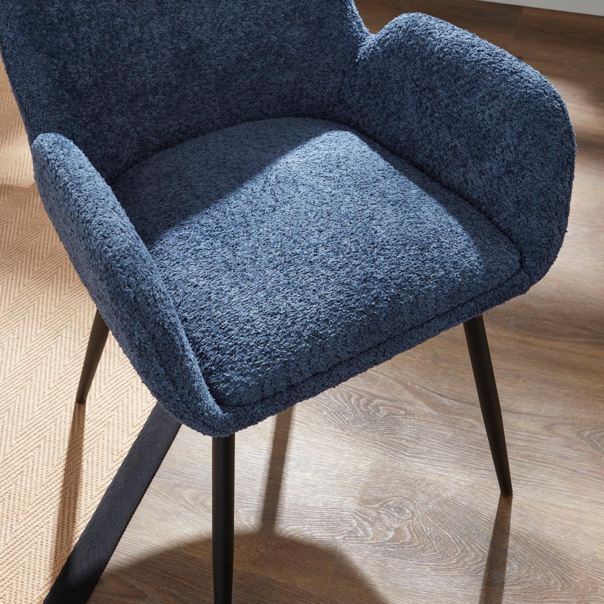 Axel Boucle Chenille Dining Chair Folkstone Blue – image 3