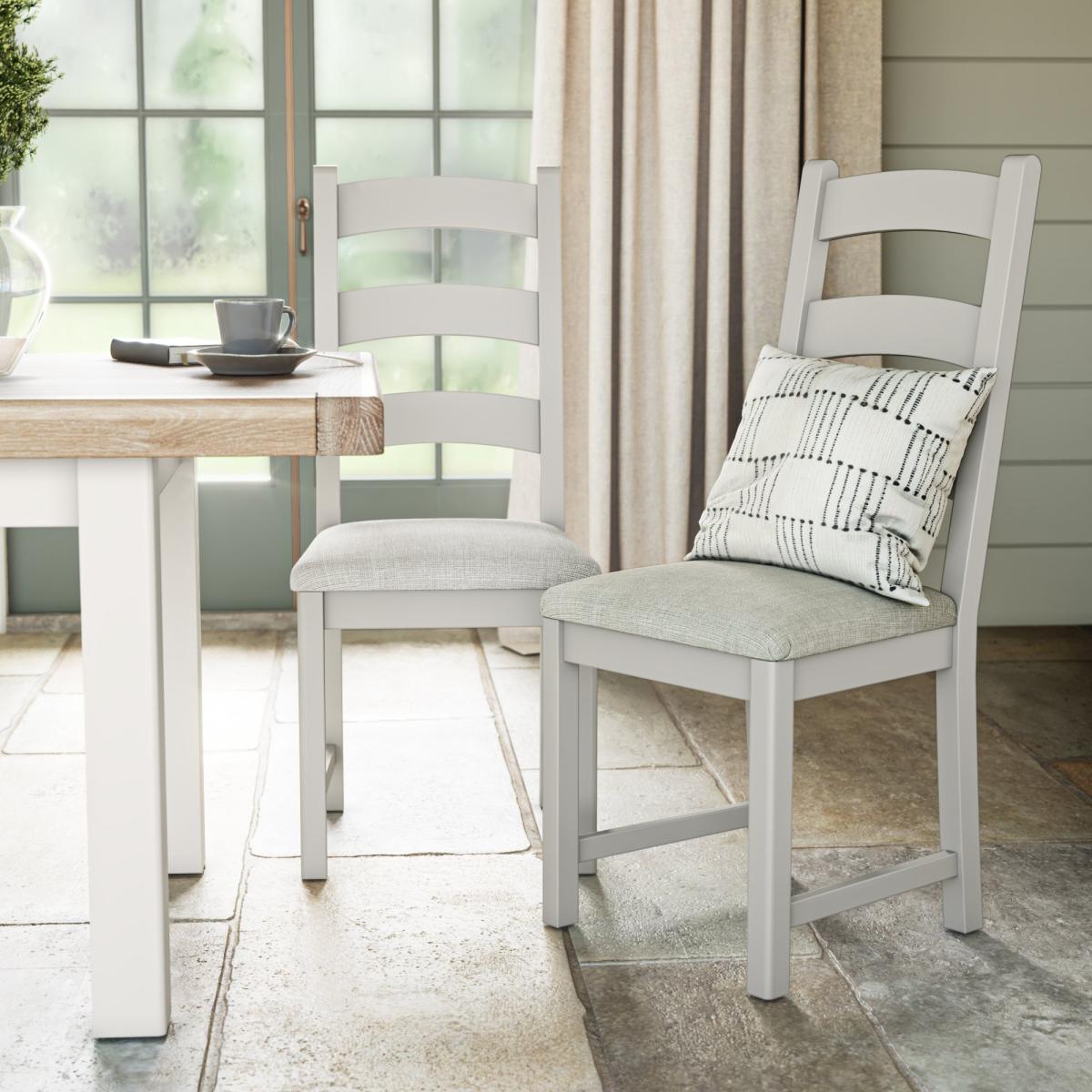 Return - Salcombe Set of 2 Ladder Dining Chairs, Pine
