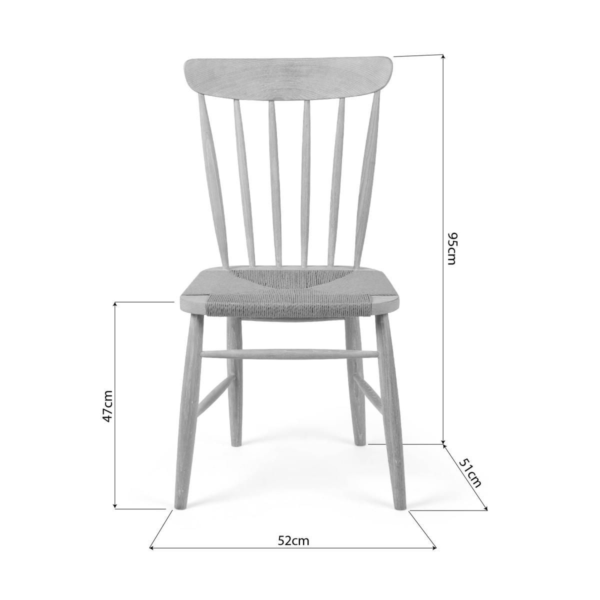 Churchgate Set of 2 Ash Wood Chairs White – image 9