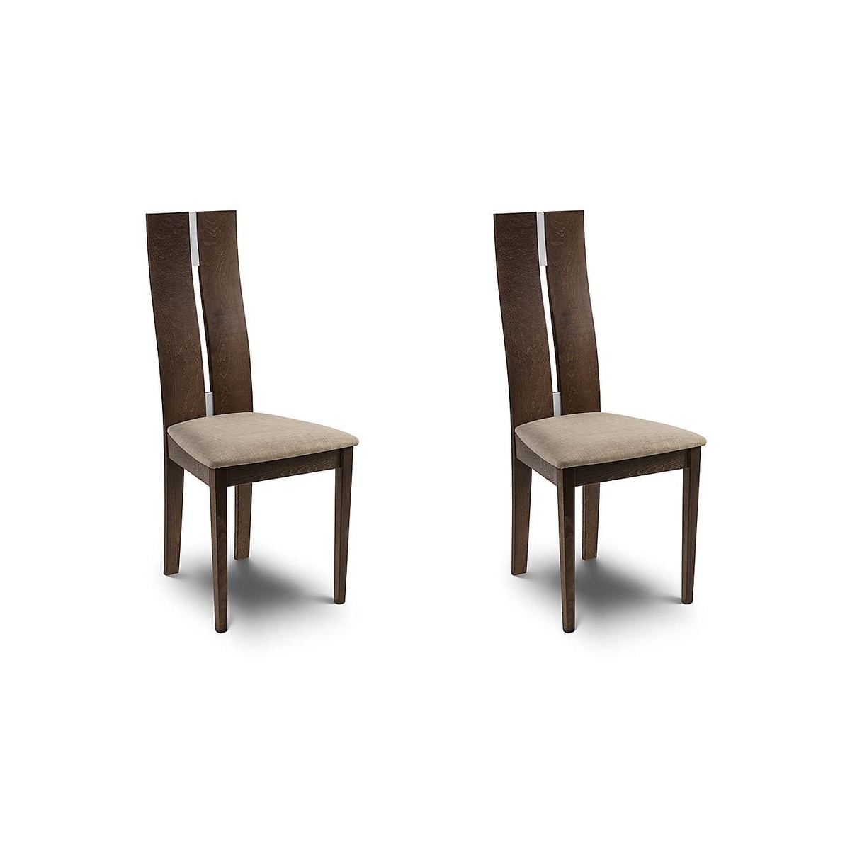 Cayman Set of 2 Dining Chairs Walnut Wood (Brown) – image 2