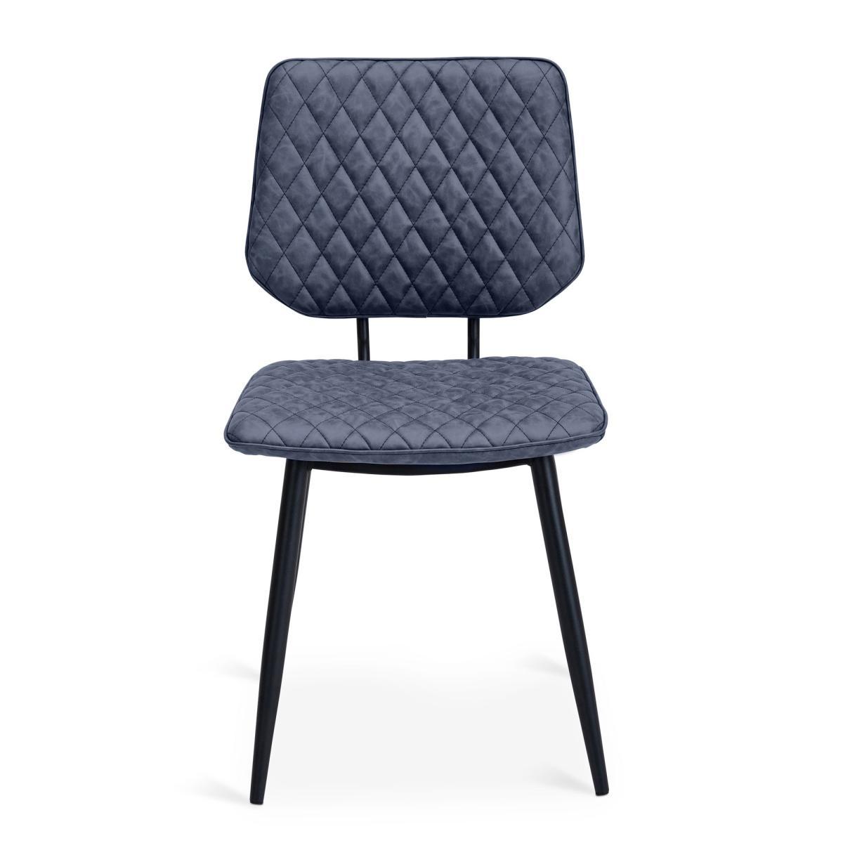 Austin Set Of 2 Dining Chairs Grey PU Leather Grey – image 2