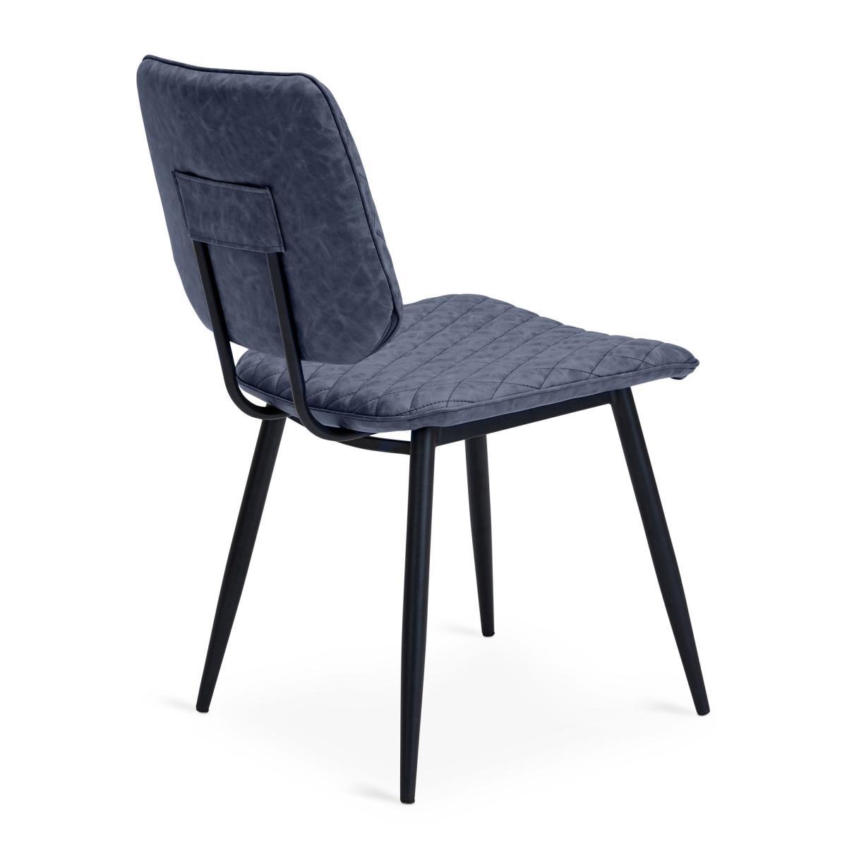 Austin Set Of 2 Dining Chairs Grey PU Leather Grey – image 4
