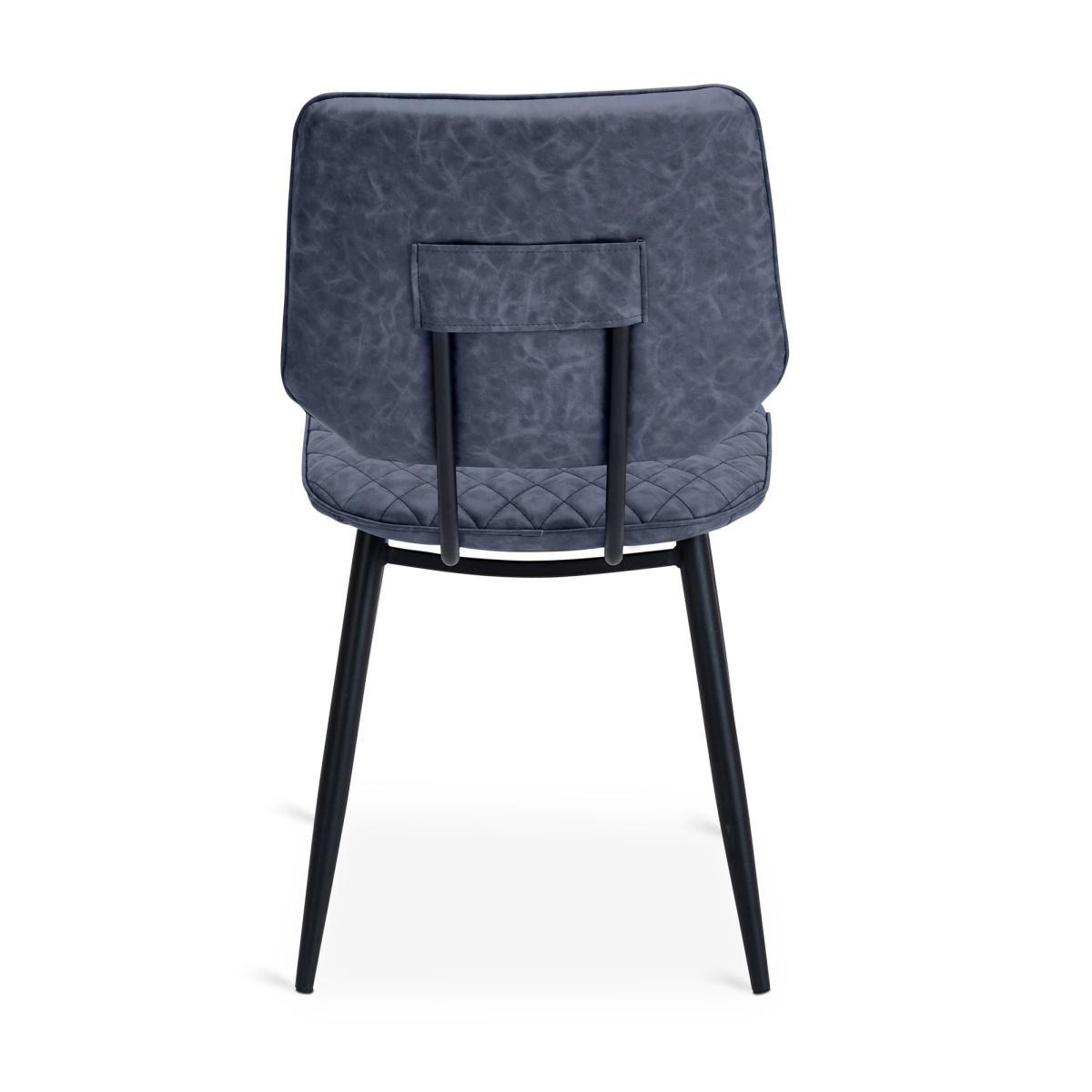 Austin Set Of 2 Dining Chairs Grey PU Leather Grey – image 5