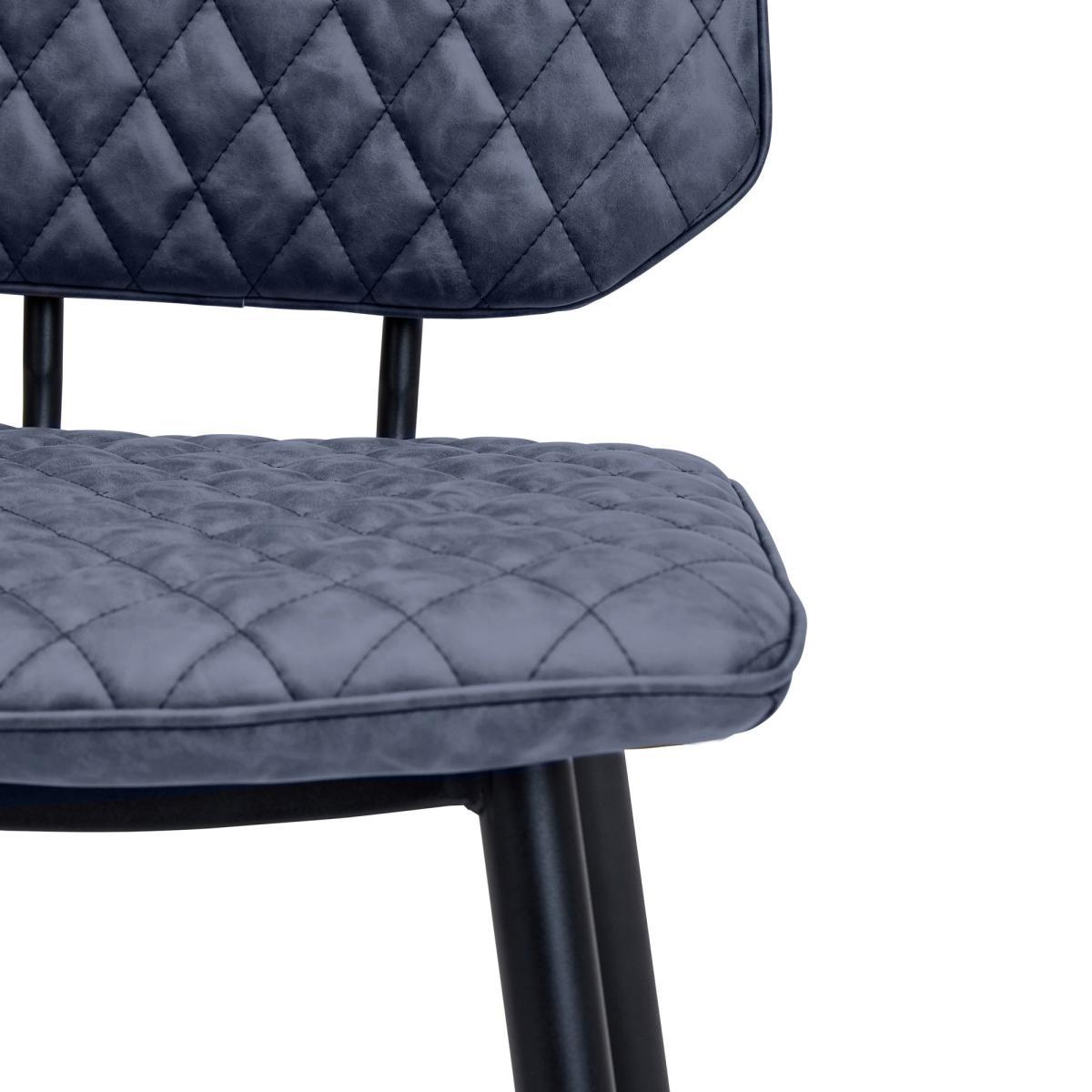 Austin Set Of 2 Dining Chairs Grey PU Leather Grey – image 6