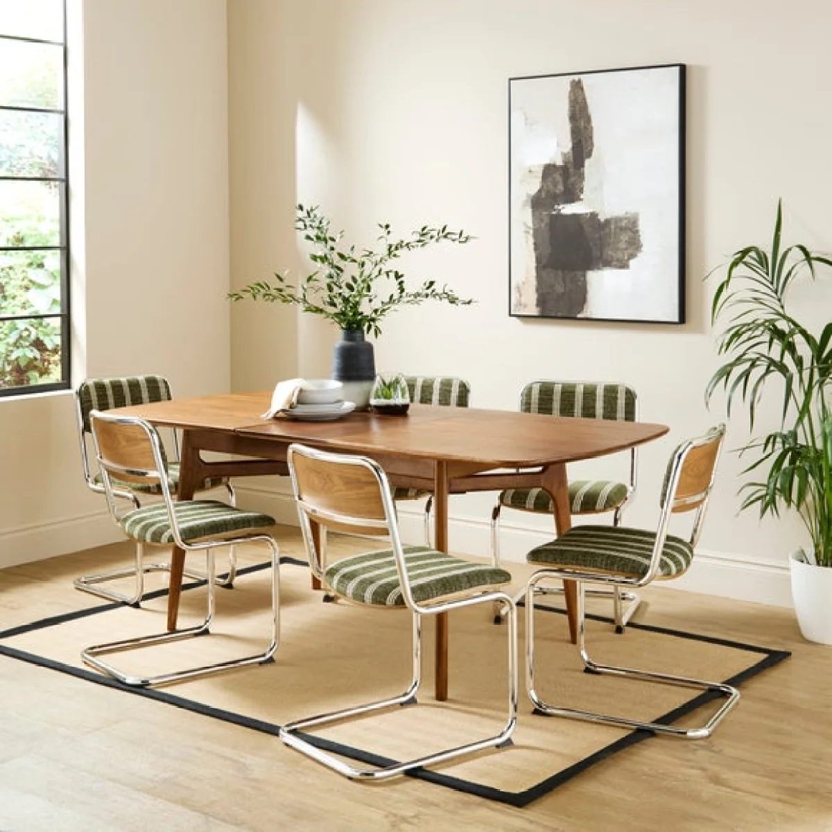 Draper Cantilever Dining Chair, Textured Weave – image 2