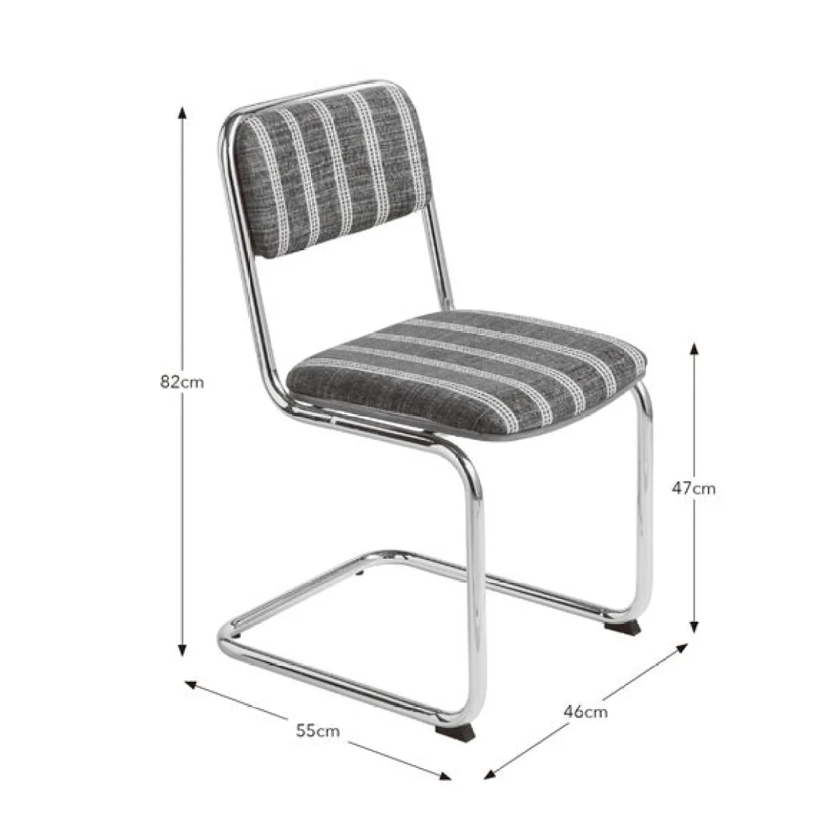 Draper Cantilever Dining Chair, Textured Weave – image 9