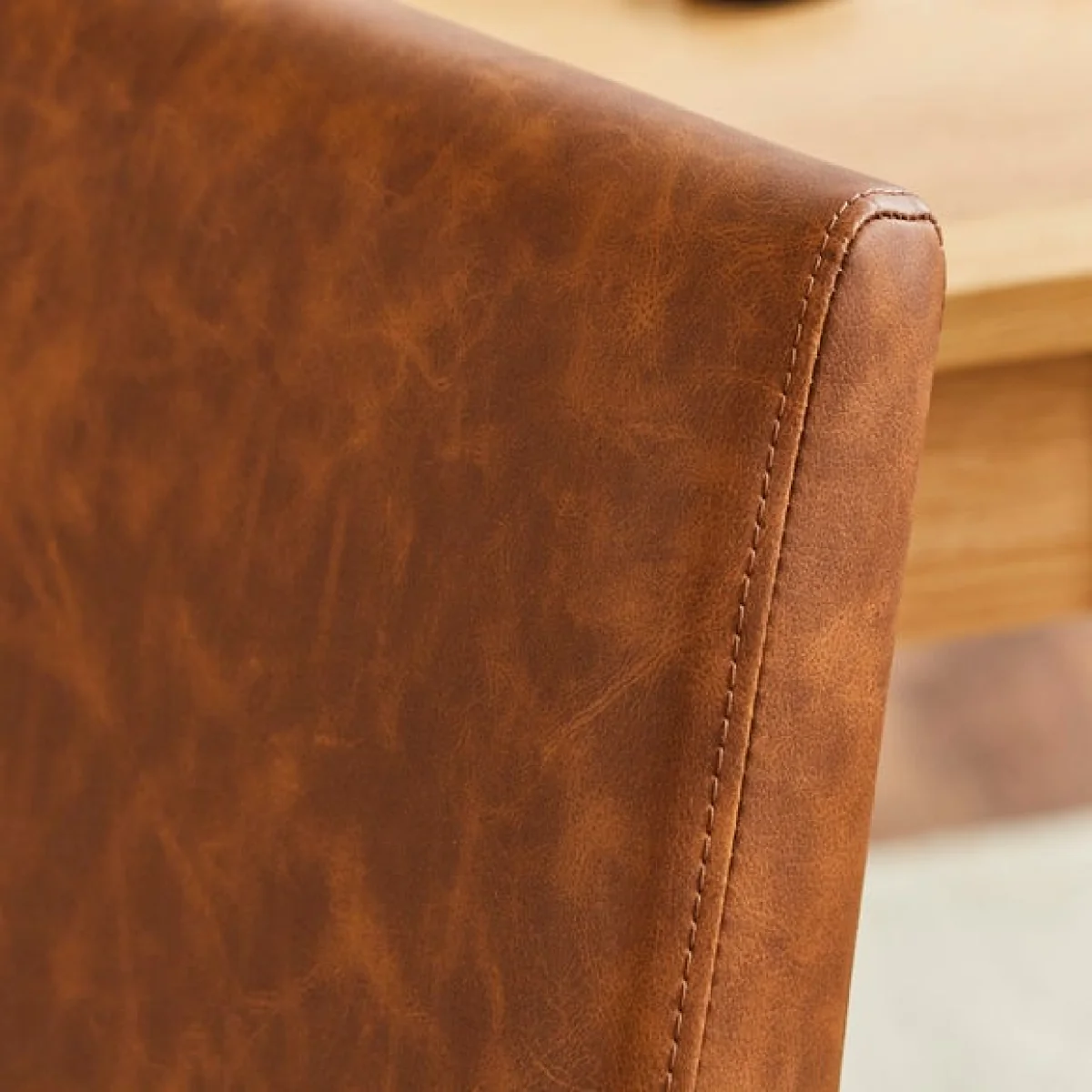 Hugo Set of 2 Dining Chairs, Distressed Faux Leather – image 3