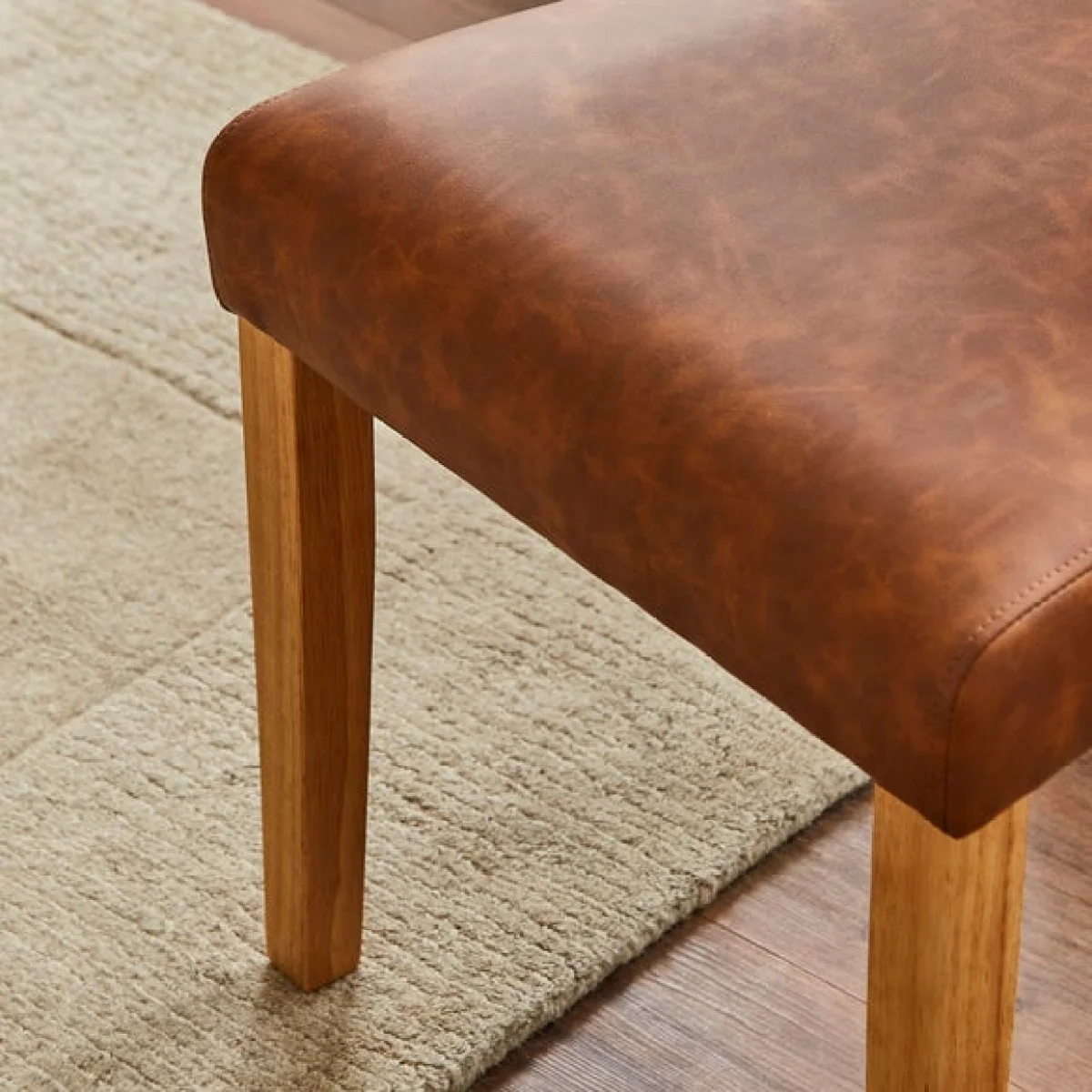Hugo Set of 2 Dining Chairs, Distressed Faux Leather – image 4