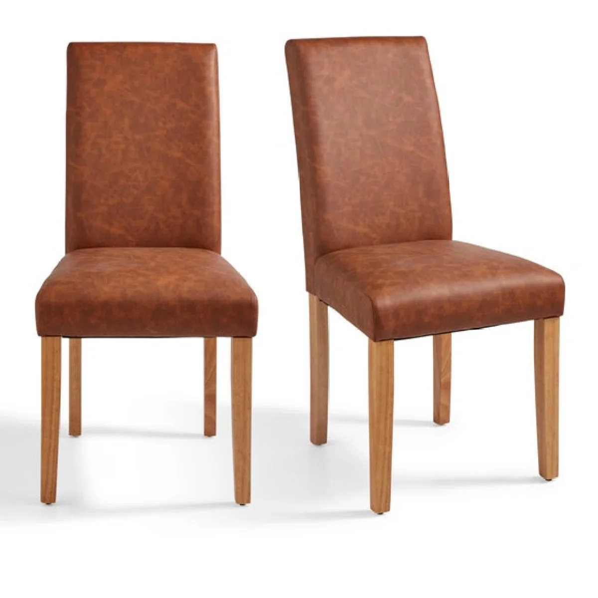 Hugo Set of 2 Dining Chairs, Distressed Faux Leather – image 5