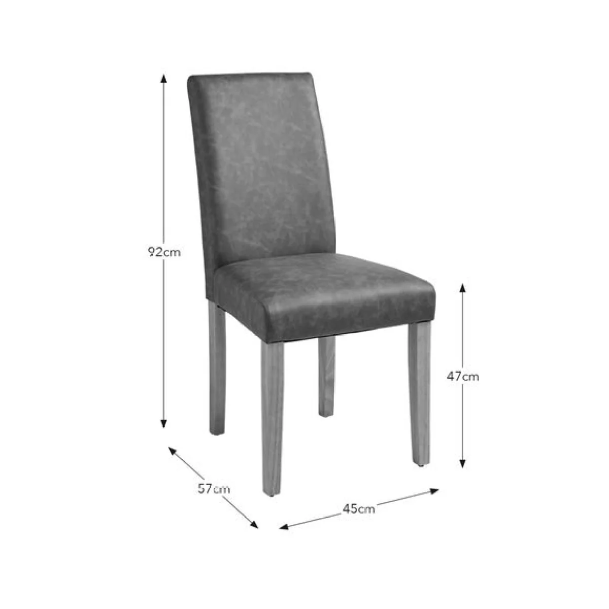 Hugo Set of 2 Dining Chairs, Distressed Faux Leather – image 8