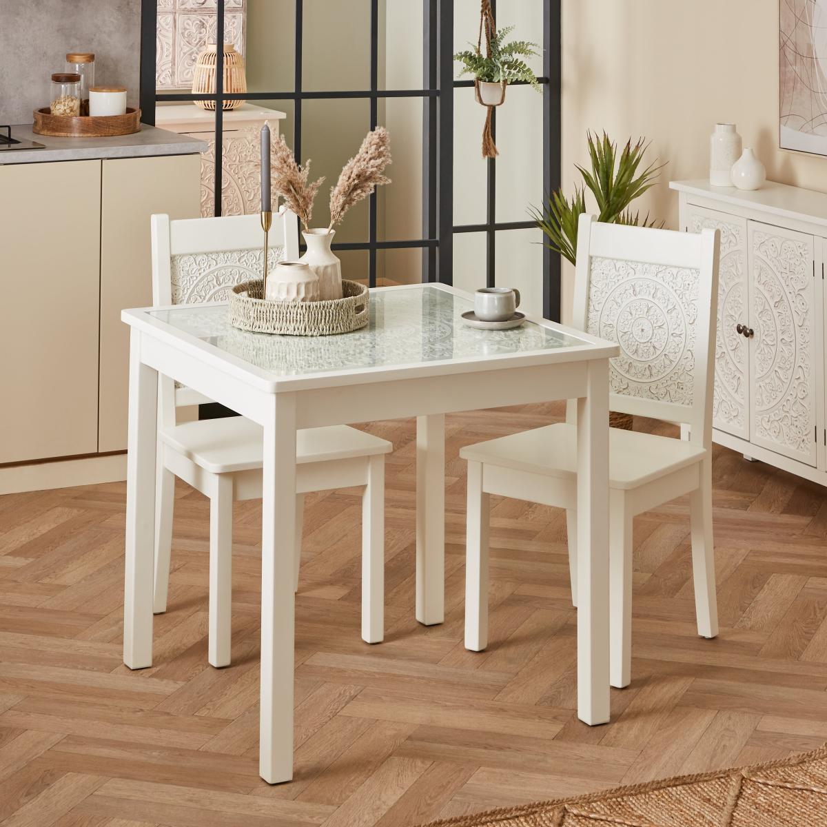 Set of 2 Samira Dining Chairs White – image 2
