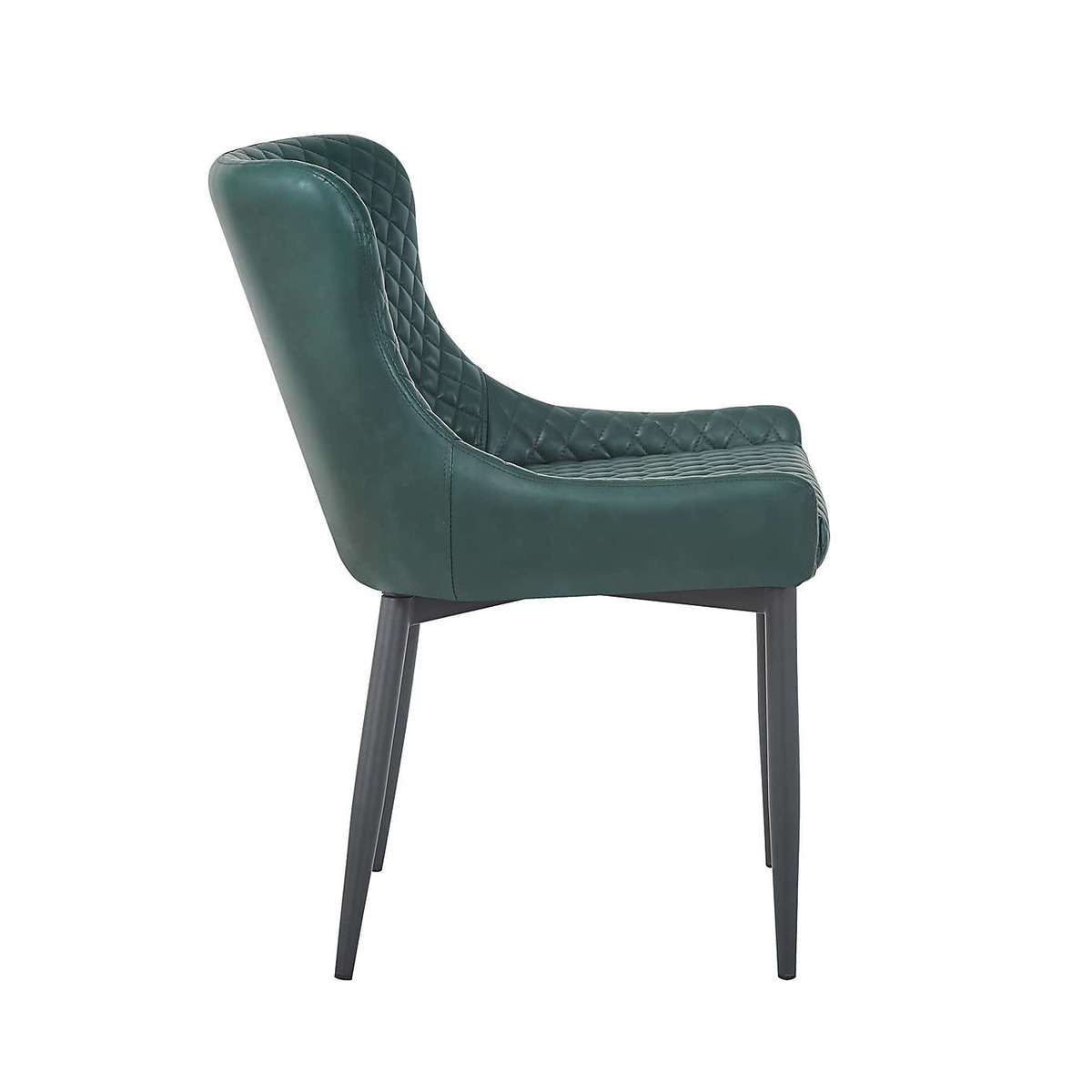 Montreal Set of 2 Dining Chairs Emerald Green PU Leather Emerald Green – image 3