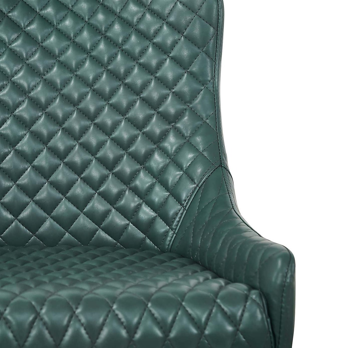 Montreal Set of 2 Dining Chairs Emerald Green PU Leather Emerald Green – image 6