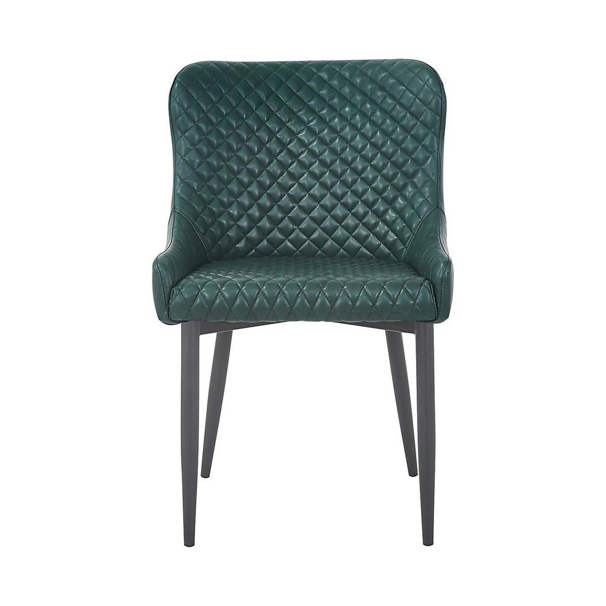 Montreal Set of 2 Dining Chairs Emerald Green PU Leather Emerald Green – image 2