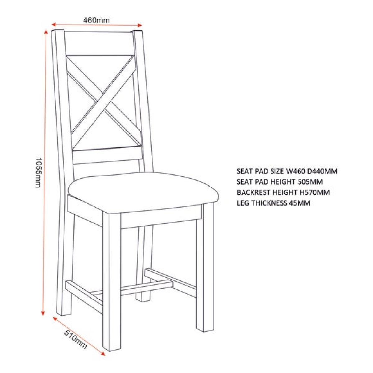 Windsor Set of 2 Cross Back Dining Chairs – image 7