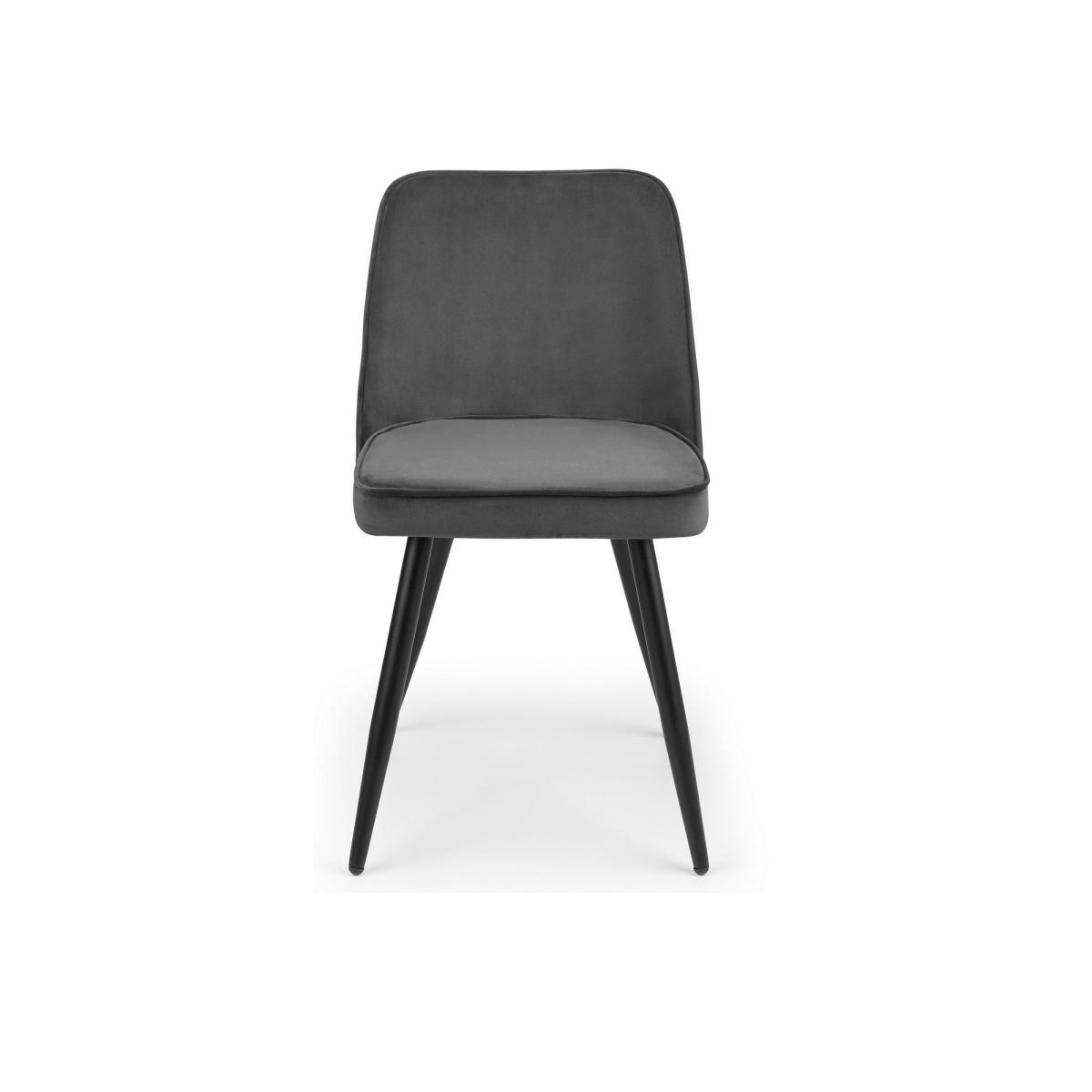 Burgess Set of 2 Velvet Dining Chairs Grey – image 3