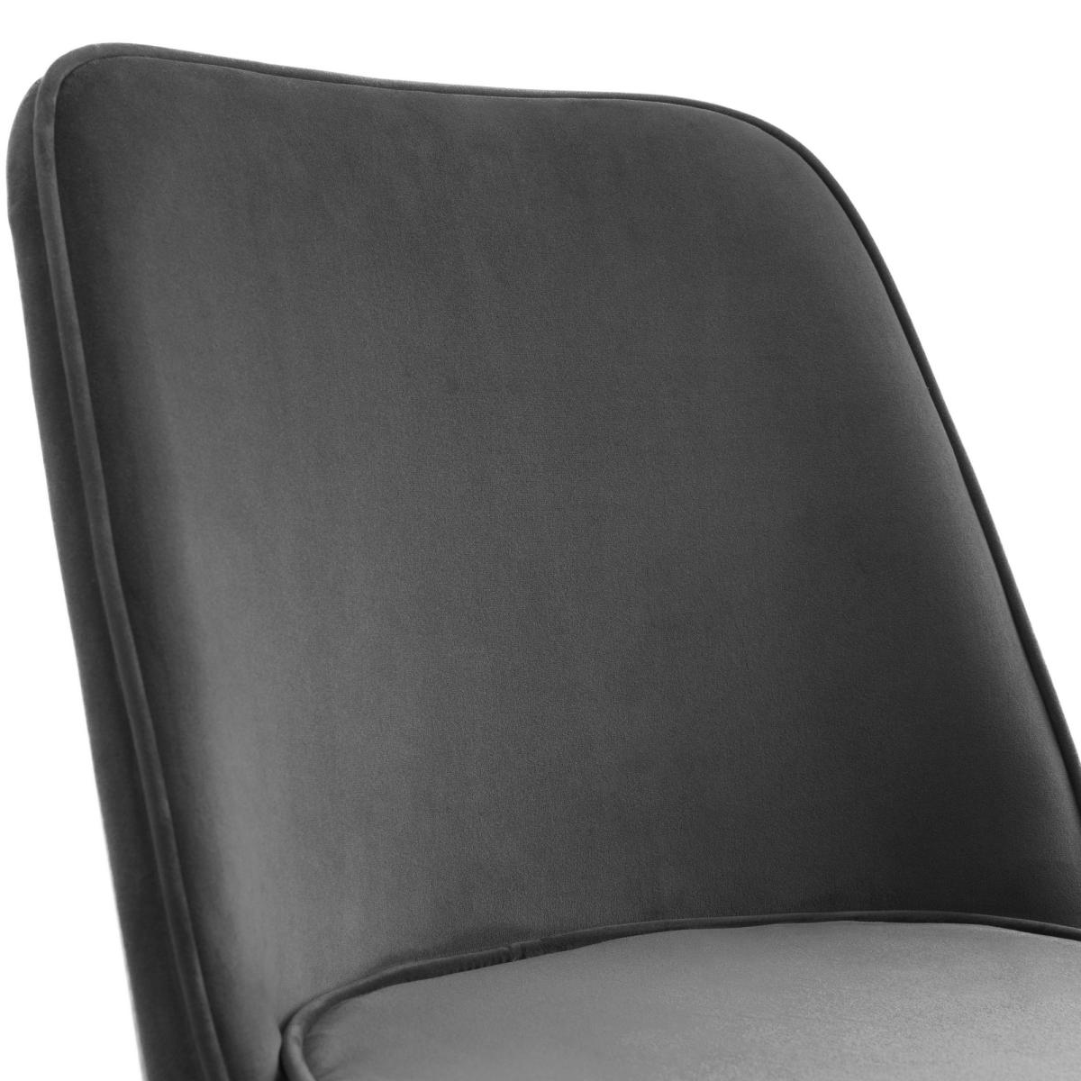 Burgess Set of 2 Velvet Dining Chairs Grey – image 4