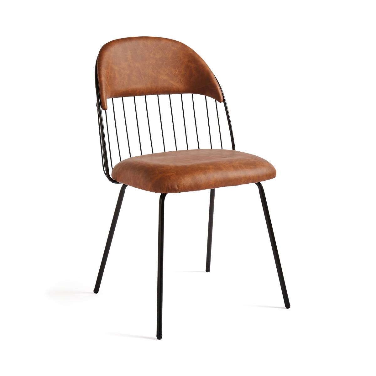 Marcela Set of 2 Chairs, Tan Faux Leather Tan (Brown) – image 6