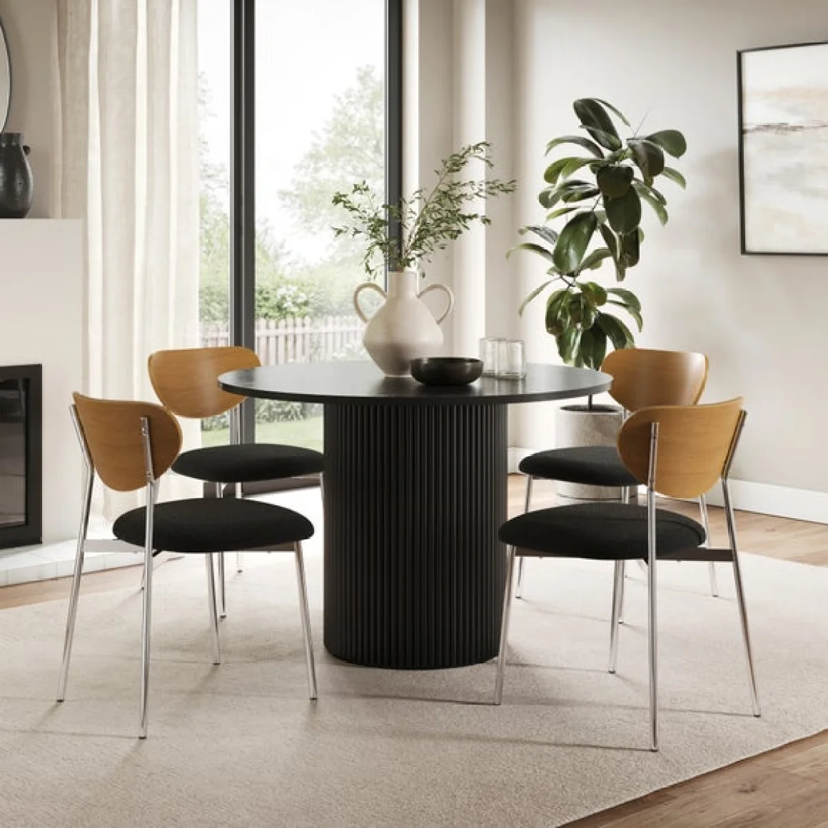 Finn Curved Back Dining Chair, Faux Leather – image 2