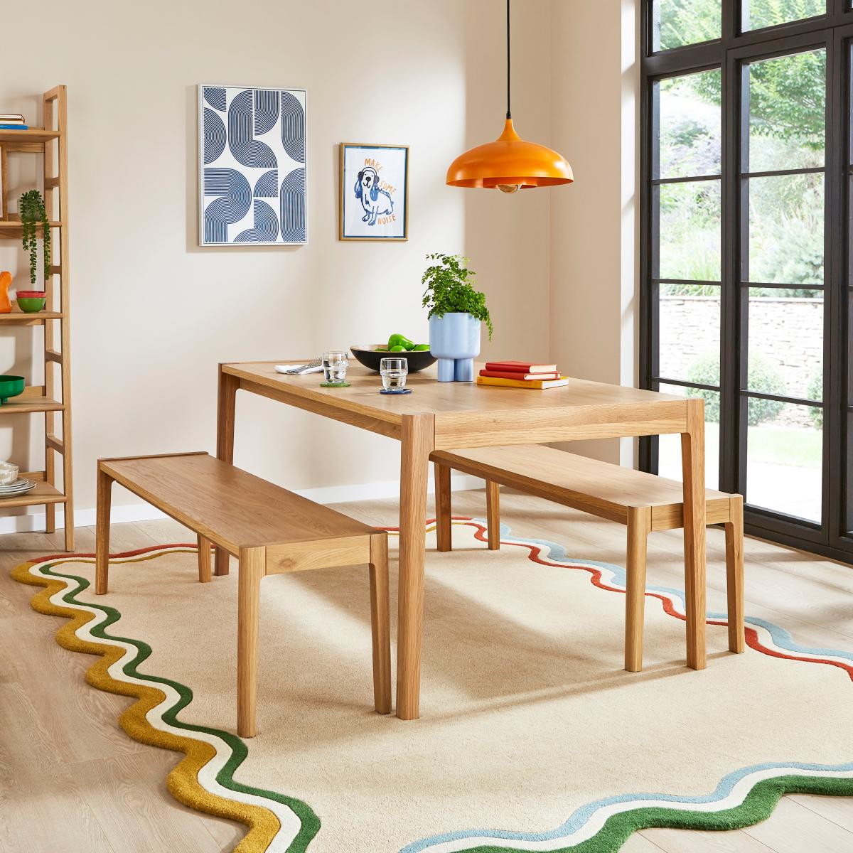Elements Holmes Dining Bench, Modern Oak Oak – image 2