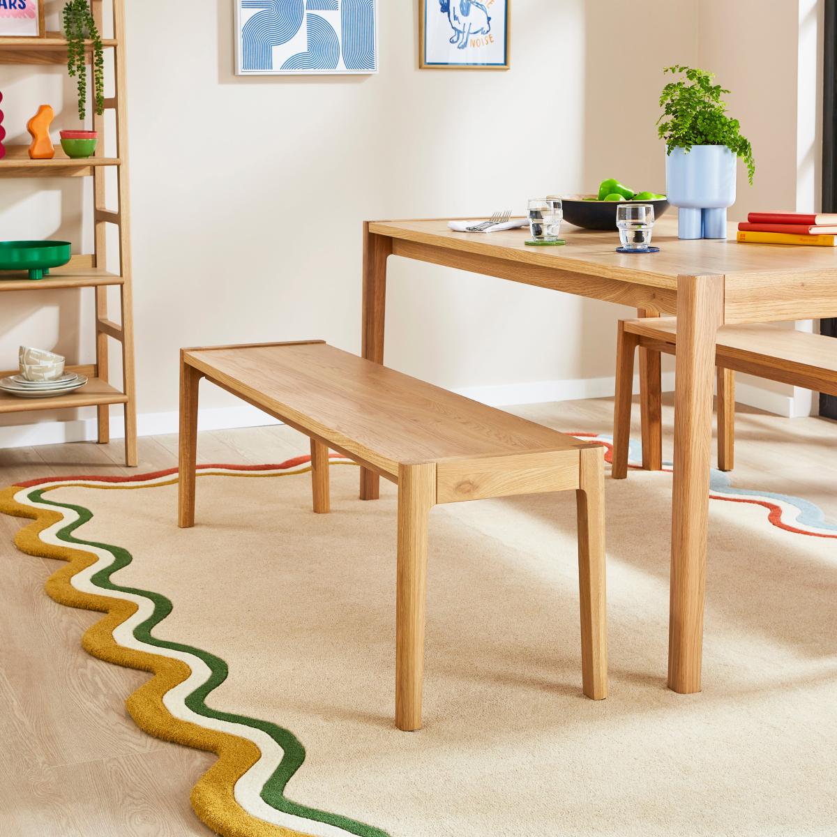 Elements Holmes Dining Bench, Modern Oak Oak – image 1