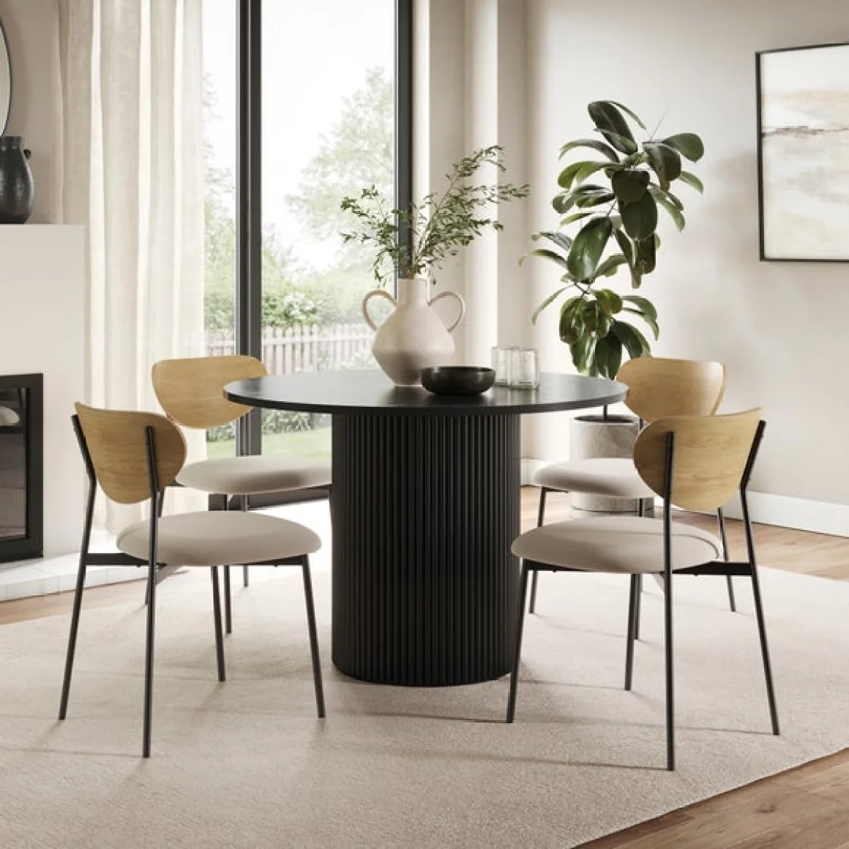 Finn Curved Back Dining Chair, Fabric – image 2