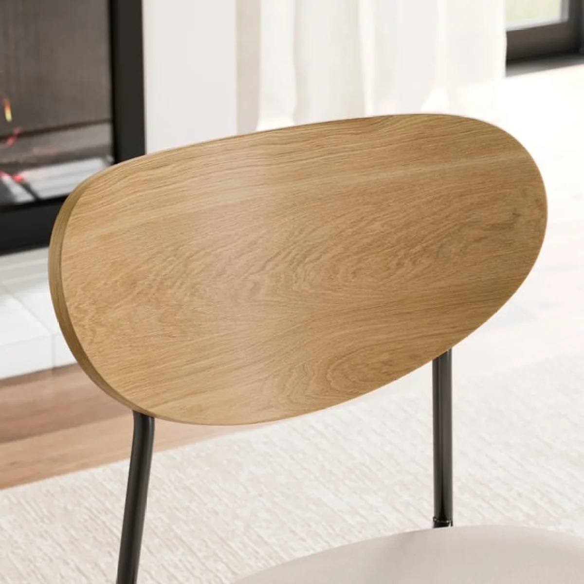 Finn Curved Back Dining Chair, Fabric – image 3