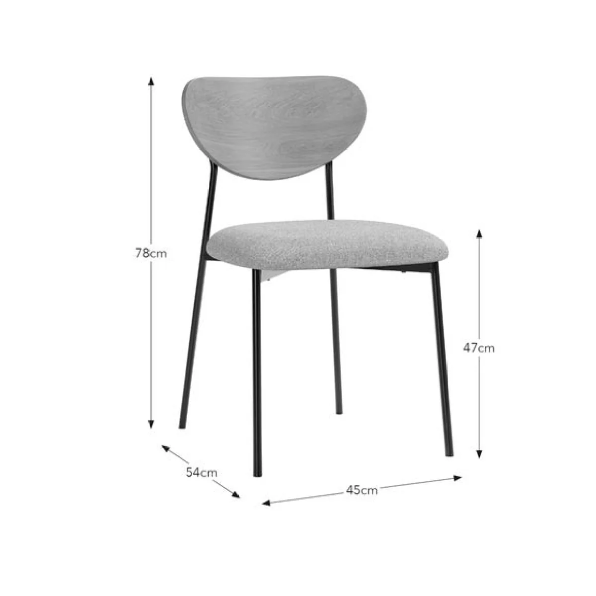 Finn Curved Back Dining Chair, Fabric – image 8