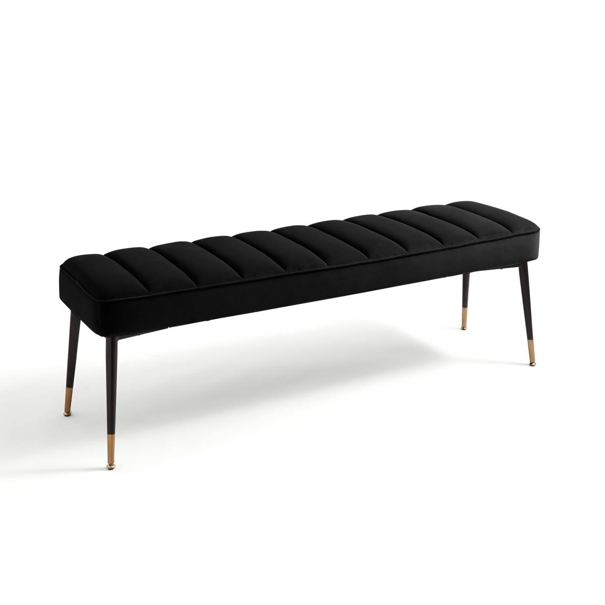 Sylvia Dining Bench, Velvet Black – image 6