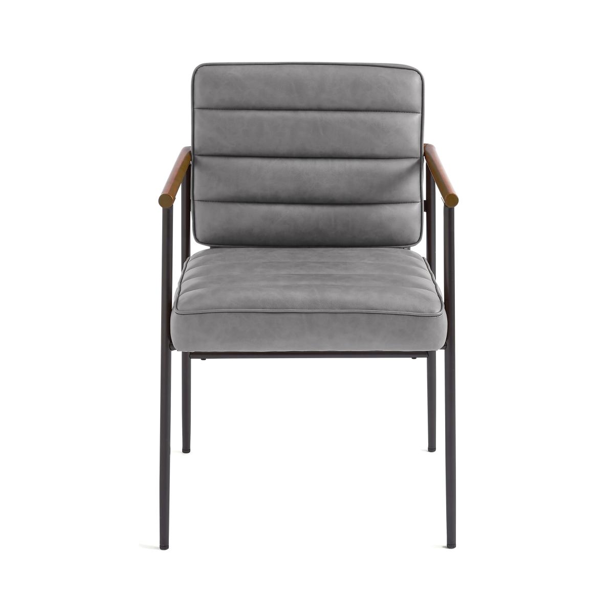 Bude Faux Leather Carver Dining Chair Grey – image 7