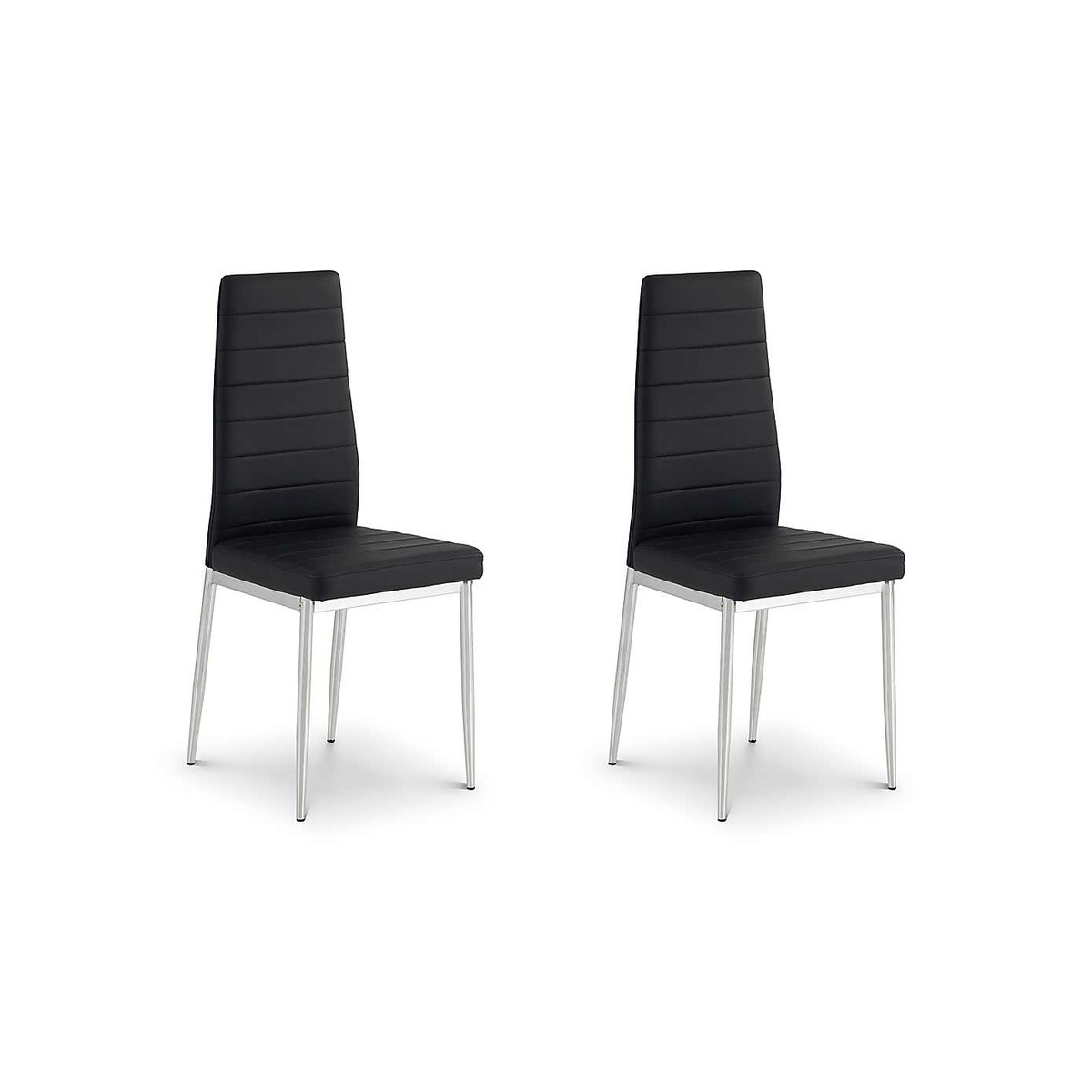 Greenwich Set of 2 Dining Chairs Black PU Leather Black – image 2