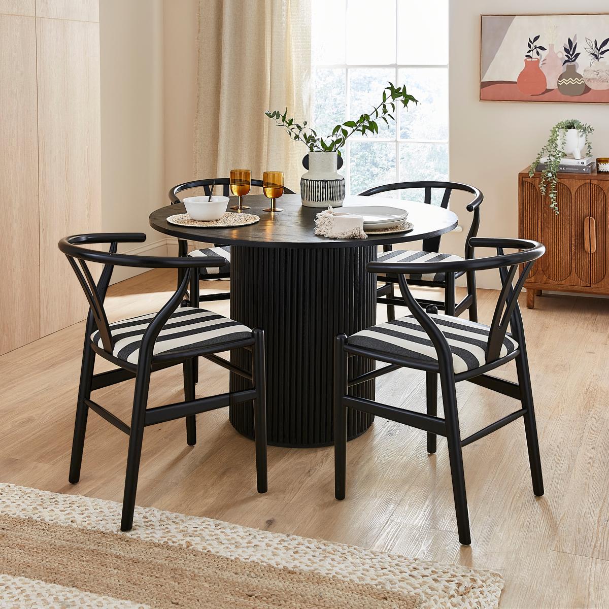 Lara Dining Chair, Painted Stripe – image 2