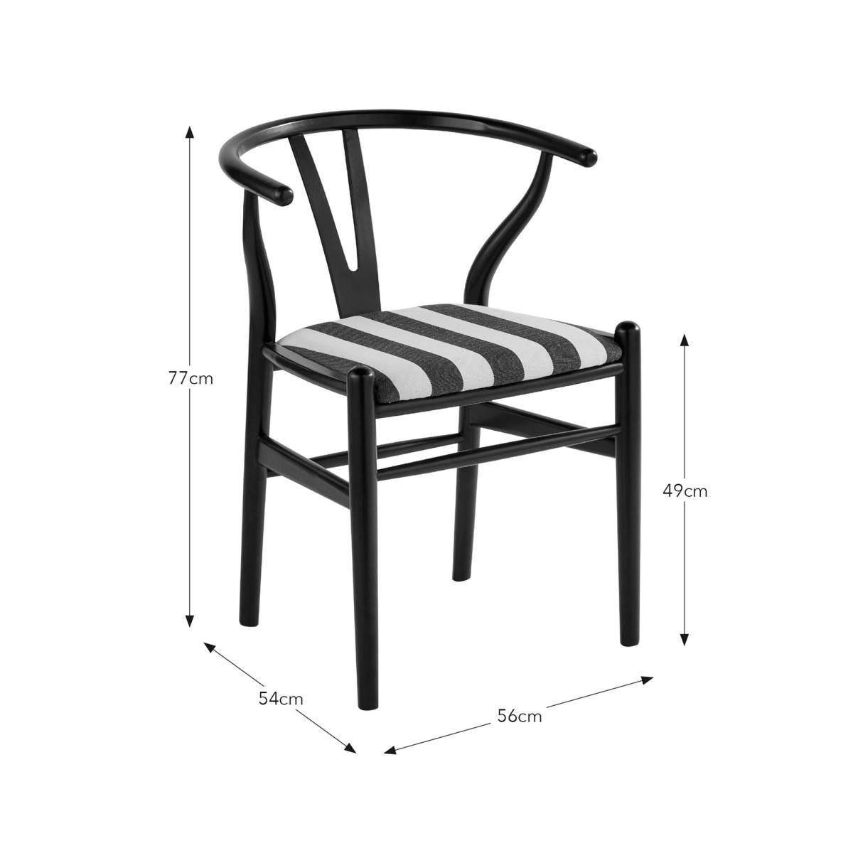 Lara Dining Chair, Painted Stripe – image 9