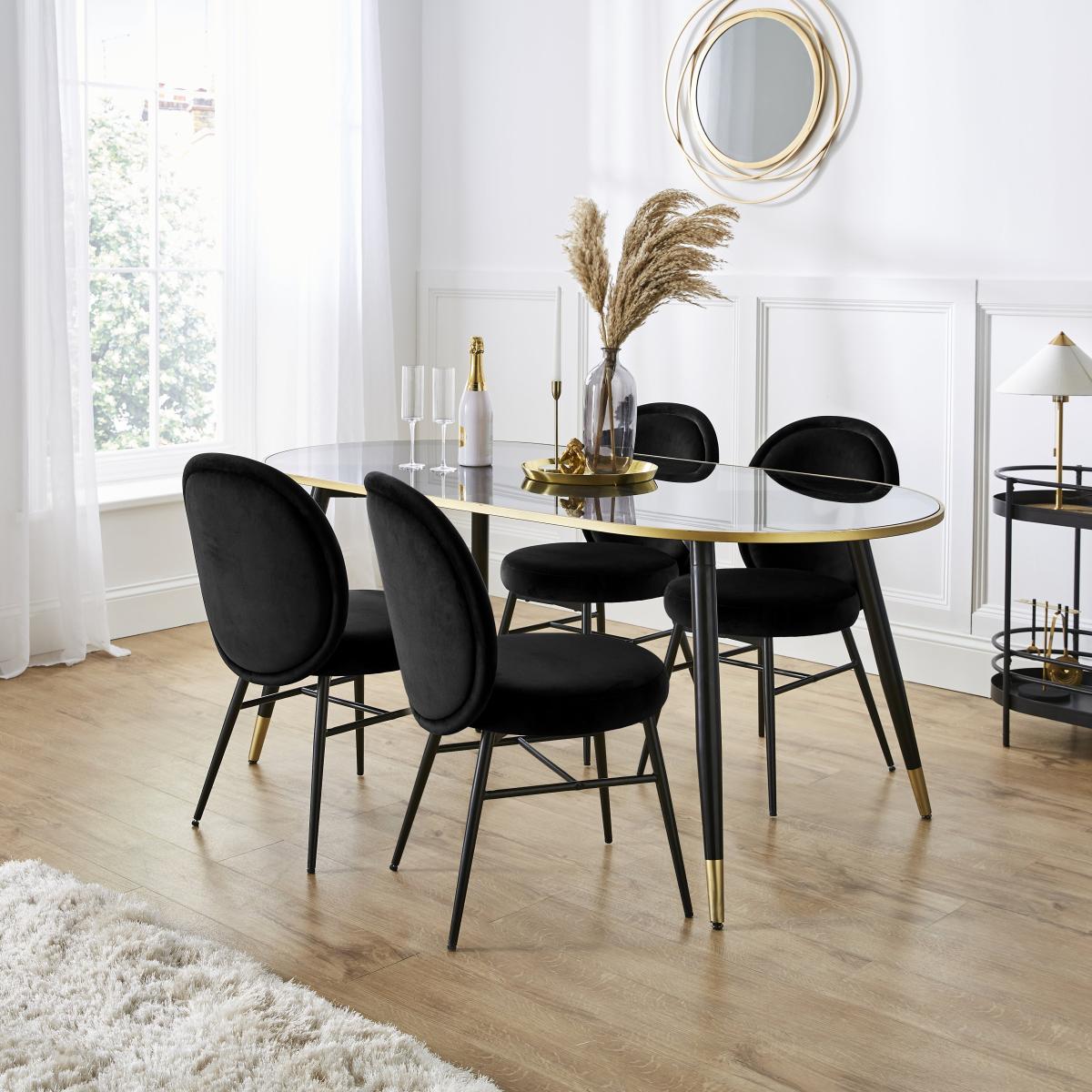 Renata Dining Chair, Velvet Black – image 2