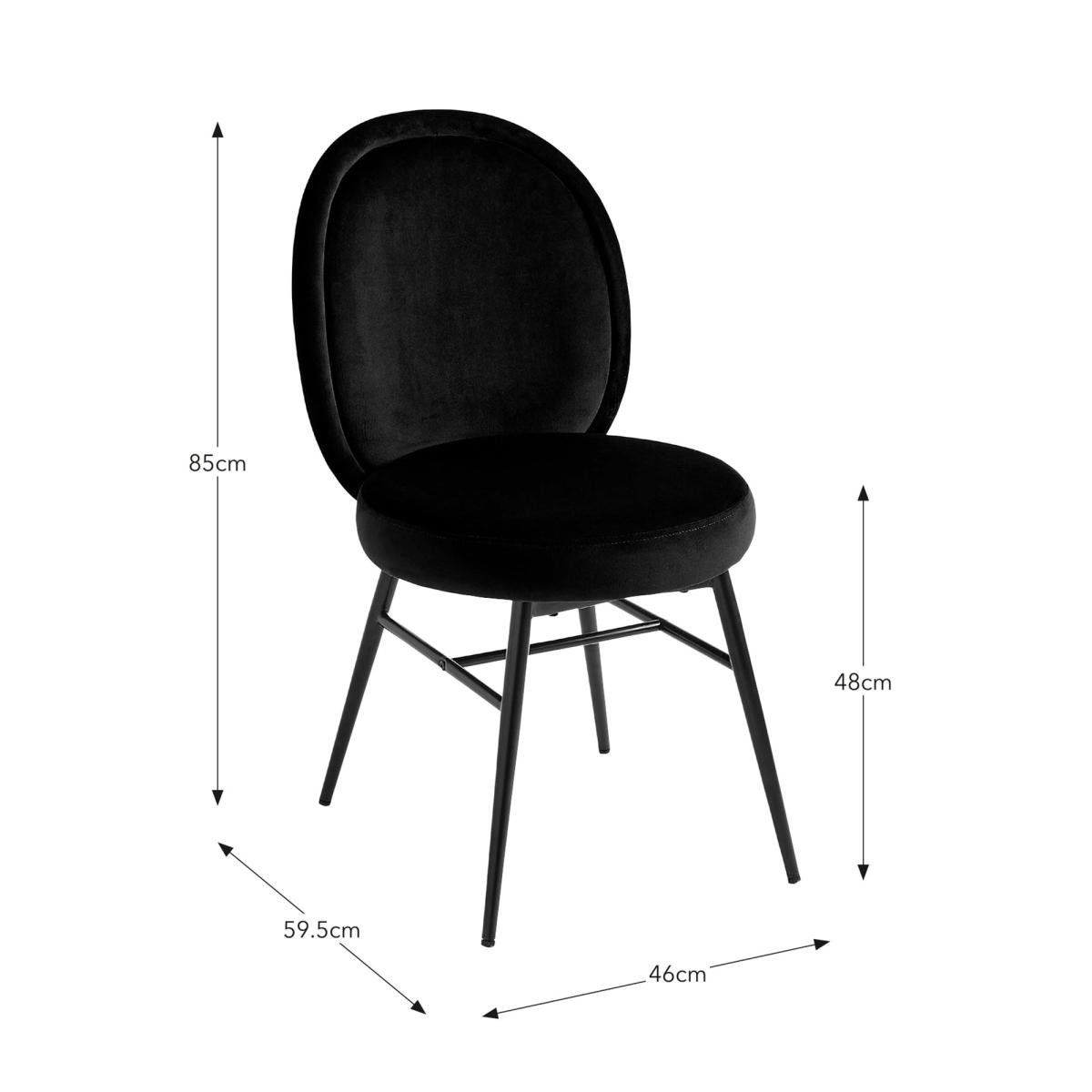 Renata Dining Chair, Velvet Black – image 7