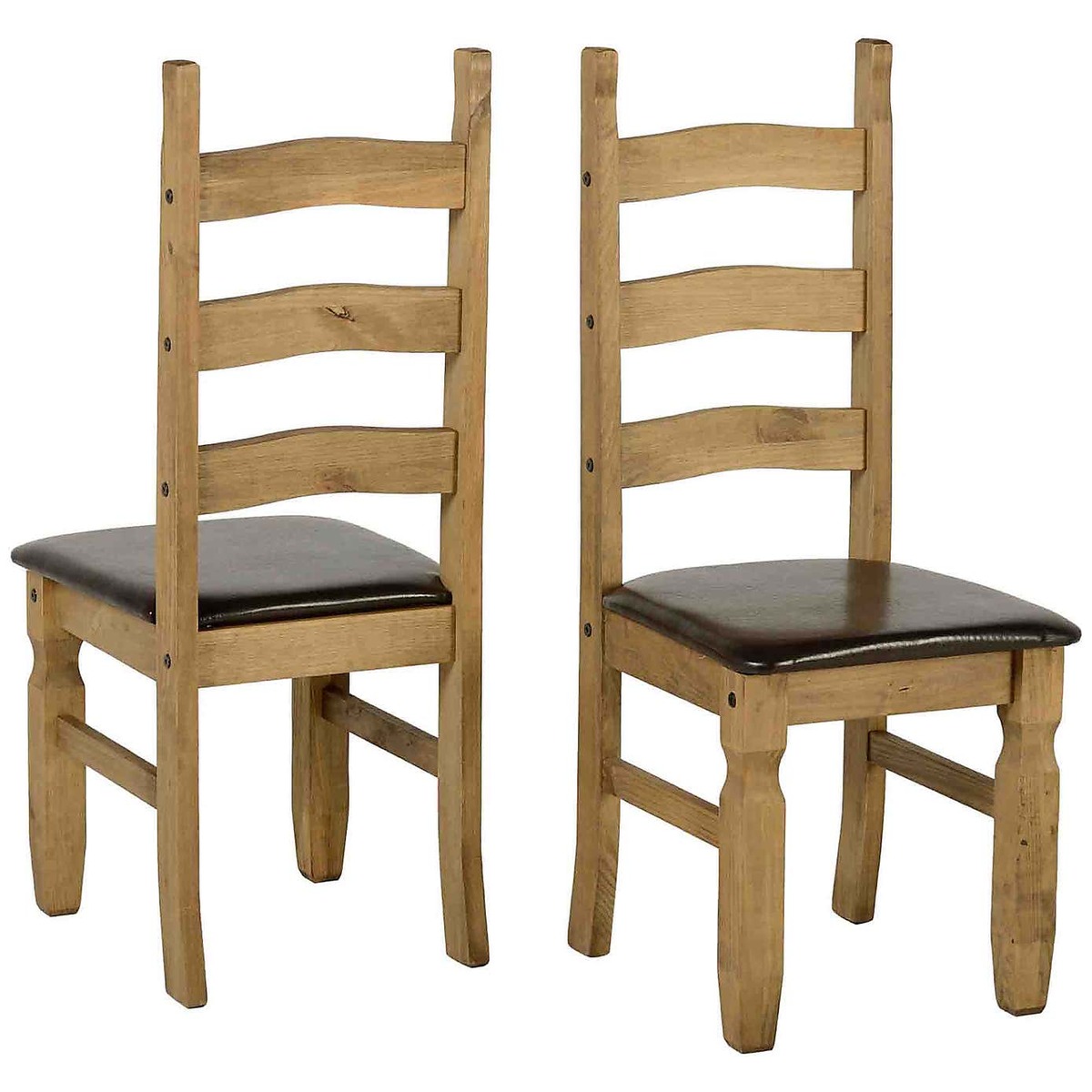 Seconique Corona Pine Pair of Brown Dining Chairs Natural – image 2