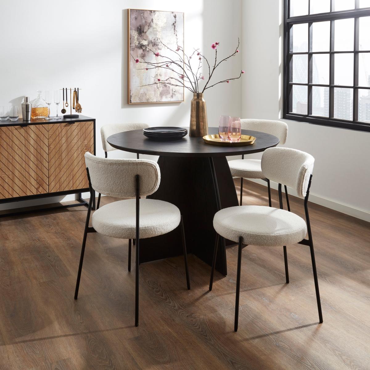 Laine Boucle Dining Chair Boucle Ivory – image 2