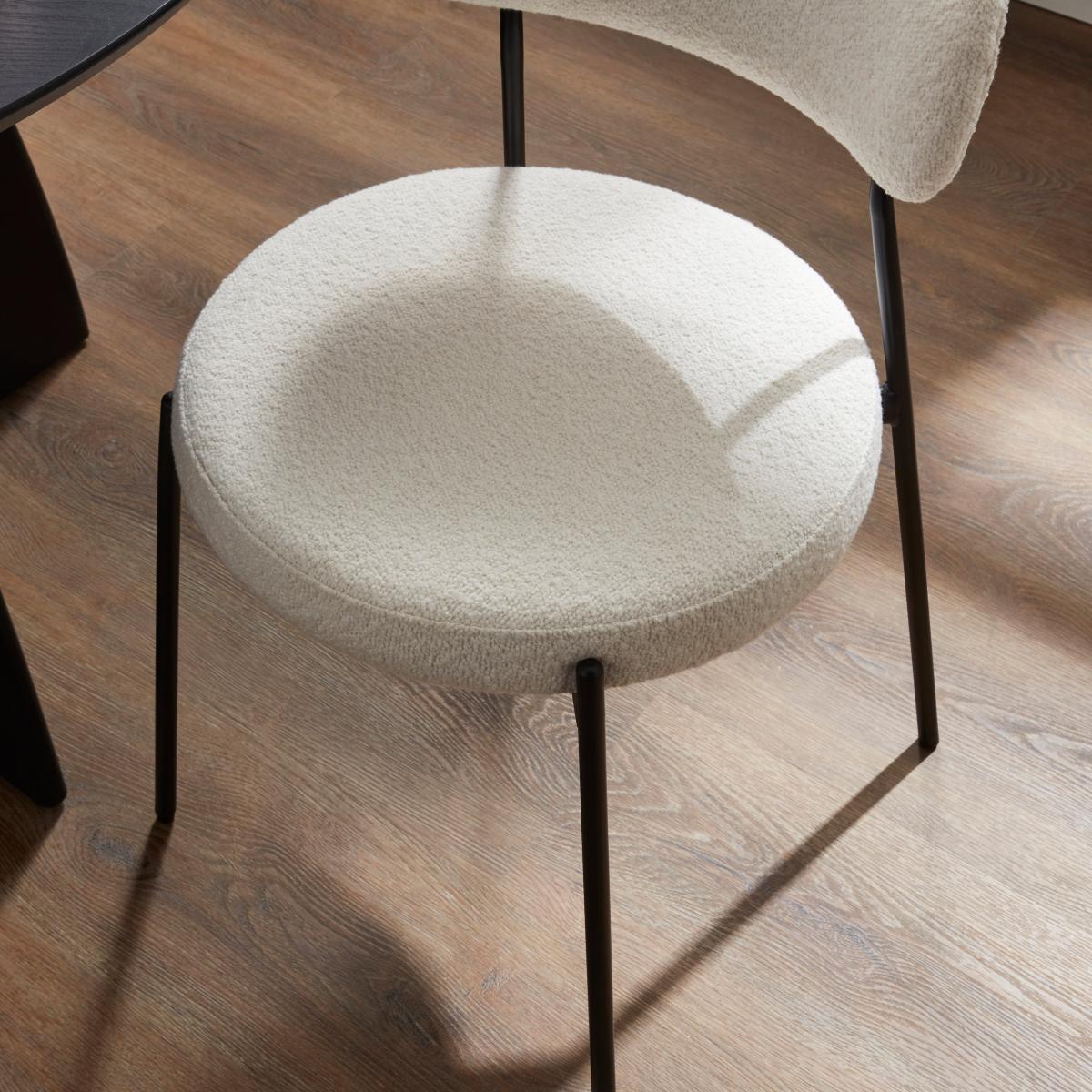 Laine Boucle Dining Chair Boucle Ivory – image 3
