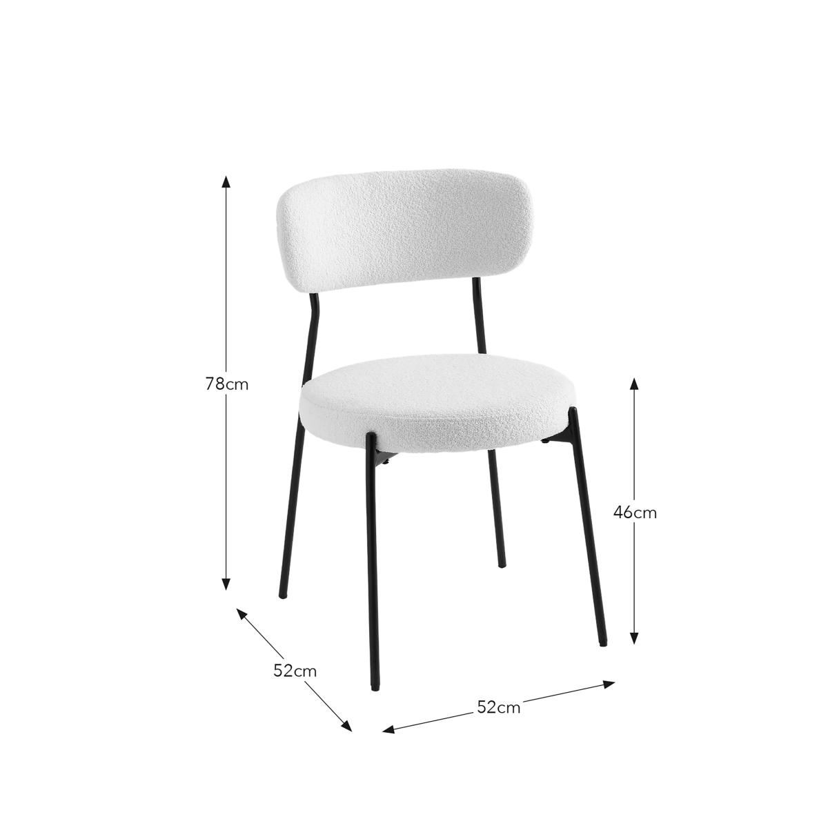 Laine Boucle Dining Chair Boucle Ivory – image 7
