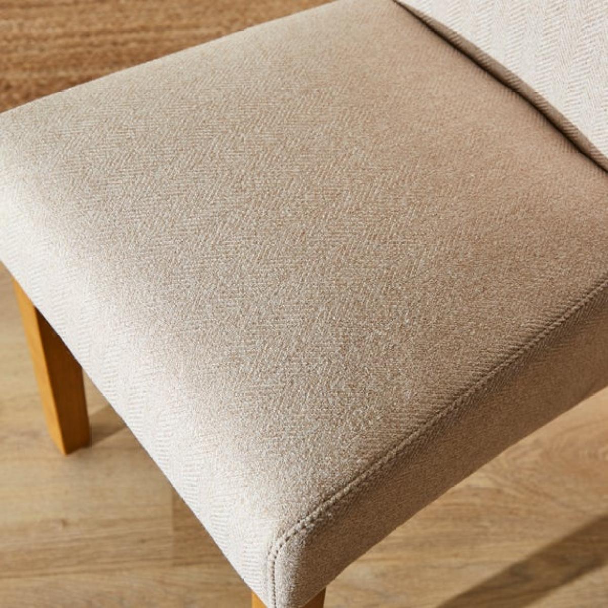 Chester Set of 2 Dining Chairs, Natural Herringbone Fabric – image 4