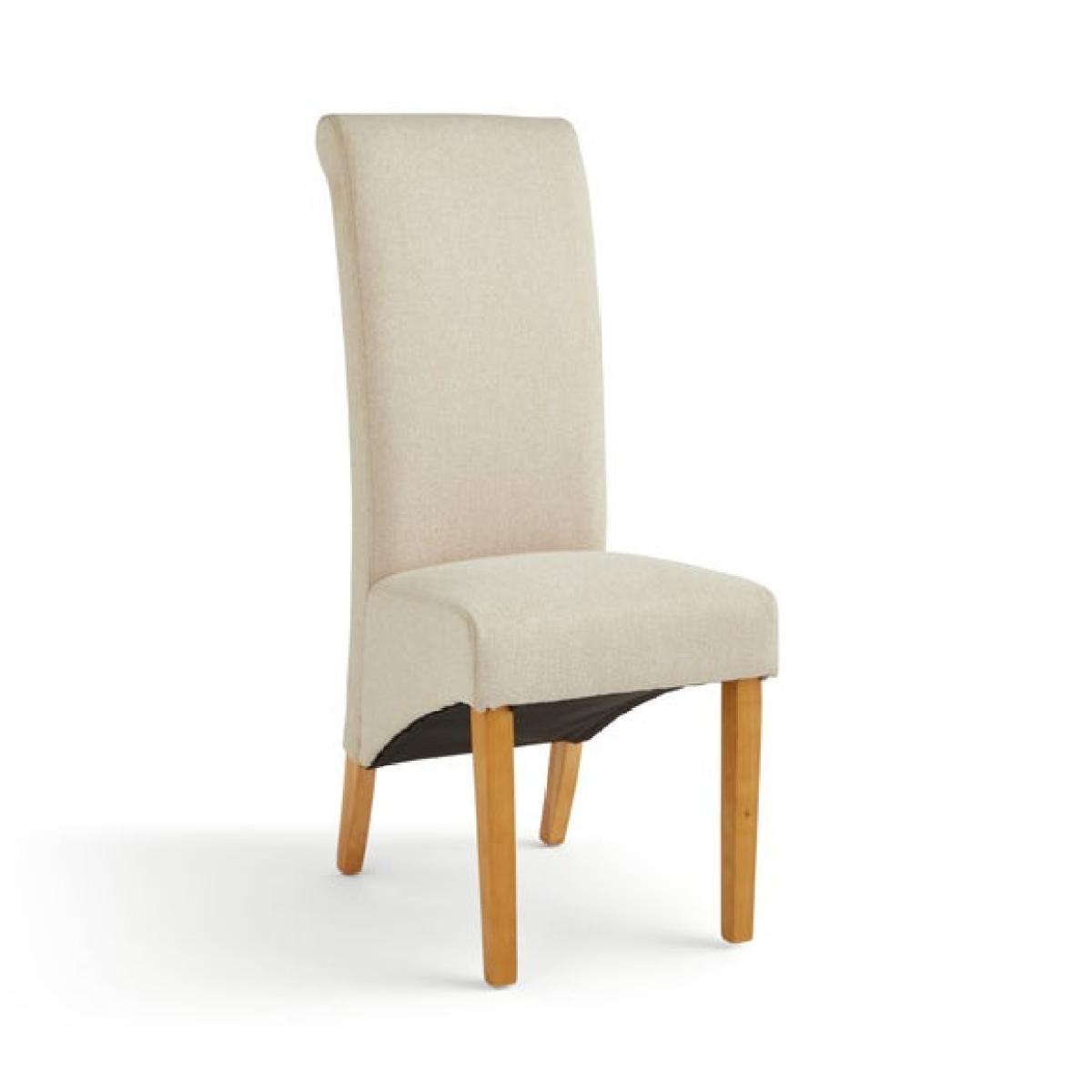 Chester Set of 2 Dining Chairs, Natural Herringbone Fabric – image 5