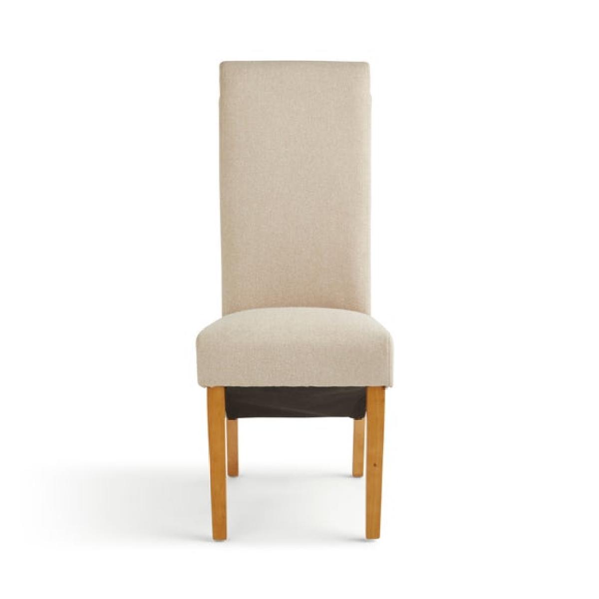 Chester Set of 2 Dining Chairs, Natural Herringbone Fabric – image 6